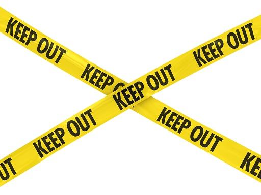 image of Keep Out yellow sign